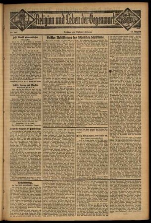 Dritte Ausgabe vom Samstag, den 15. August 1931.
