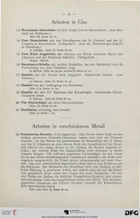 Arbeiten in verschiedenem Metall (Nr. 22-57)