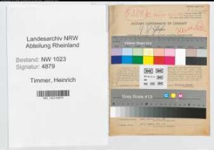 Entnazifizierung Heinrich Timmer , geb. 07.09.1904 (Wachtmeiter)