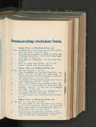 Zusammenstellung verschiedener Touren.