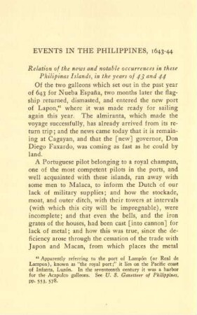 Events in the Philippines, 1643-44
