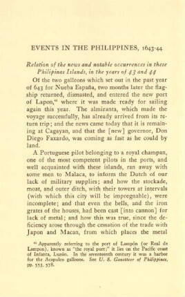 Events in the Philippines, 1643-44