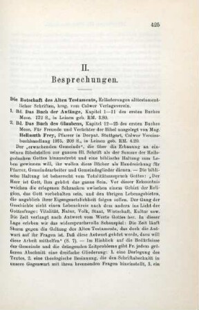 425-426 [Rezension] Die Botschaft des Alten Testaments