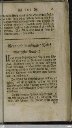 Neun und dreyßigster Brief
