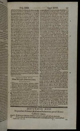Disputatio XXIII. De potestate Abbatum, & aliorum Prælatorum quoad solemne Castitatis votum.