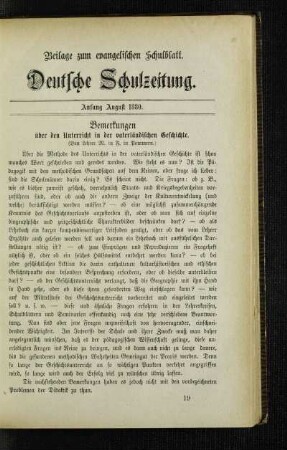 Bemerkungen über den Unterricht in der vaterländischen Geschichte