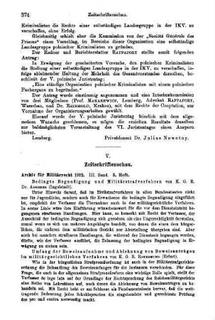 374-375, V. Zeitschriftenschau