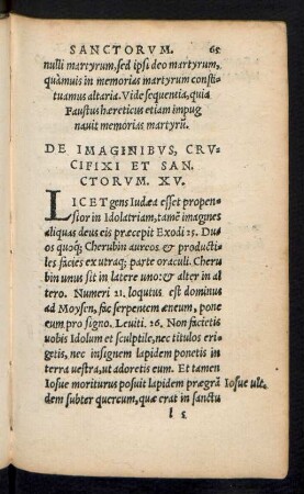 De Imaginibus, Crucifixi Et Sanctorum. XV.