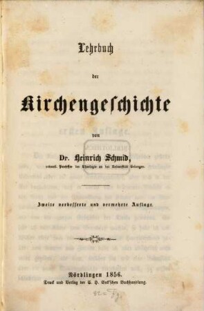 Lehrbuch der Kirchengeschichte