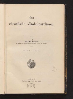 Über chronische Alkoholpsychosen