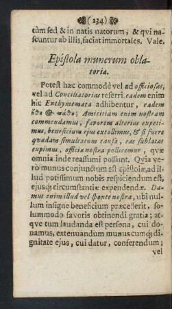 Epistola numerum oblatoria.