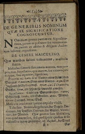 De Generibus Nominum Quae Ex Significatione Cognoscuntur