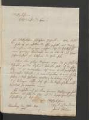 Brief von Jacob Sturm an Johann Jacob Kohlhaas