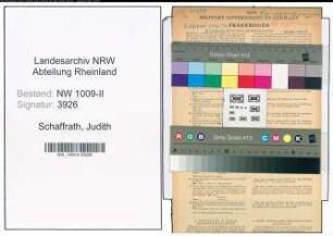 Entnazifizierung Judith Schaffrath , geb. 18.08.1898 (Sekretaerin)