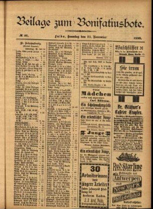 Zweite Ausgabe vom Sonntag, den 13. November 1898.