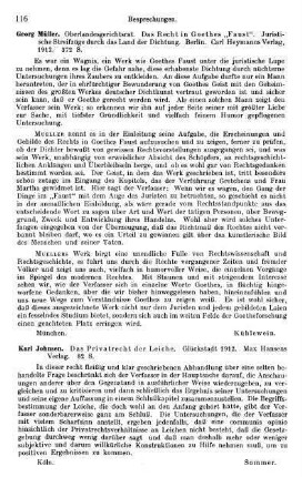 116, Karl Johnsen. Das Privatrecht der Leiche. 1912