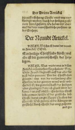 Der Neundt Artickel.