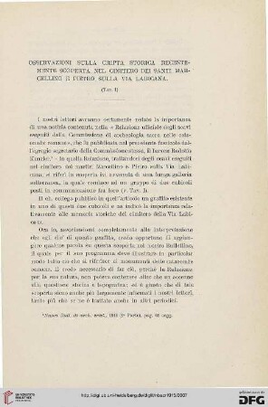 21: Osservazioni sulla cripta storica recentemente scoperta nel cimitero dei Santi Marcellino e Pietro sulla via Labicana