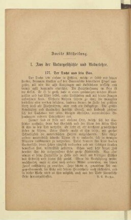 I. Aus der Naturgeschichte und Naturlehre