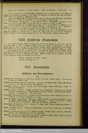 XIII. Elektrische Straßenbahn