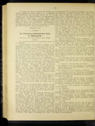 ¬Die¬ Verwertung heimatkundlicher Stoffe im Schulunterricht : (Schluß)