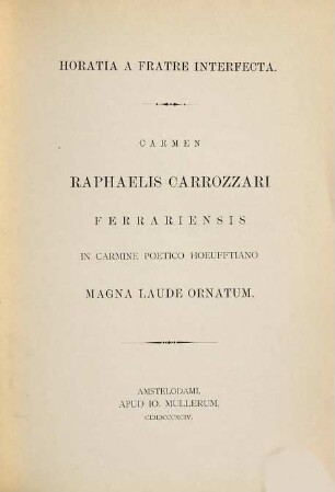 Johannis Pascoli Phidyle praemio aureo ornata in certamine poetico Hoeufftiano : Accedunt quatuor poemata laudata