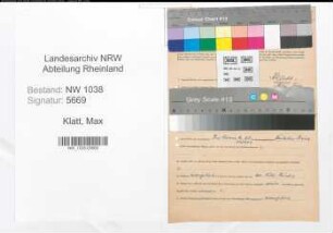 Entnazifizierung Max Klatt , geb. 23.05.1905 (Polizist)