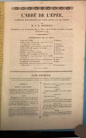 L' abbé de l'Épée : comédie historique en 5 actes et en prose