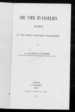 Die vier Evangelien arabisch