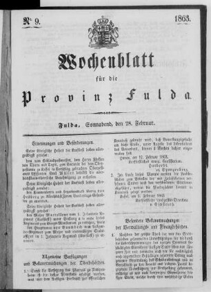 Nr. 9, Ausgabe vom 28. Februar 1863