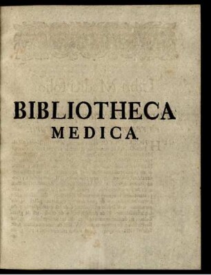 Bibliotheca Medica.