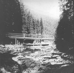 Riesengebirge. Brücke im Weißwassergrund