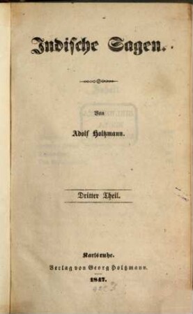 Mahābhārata : Indische Sagen. Von Adolf Holtzmann, 3