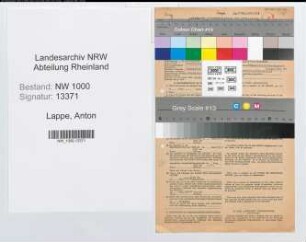 Entnazifizierung Anton Lappe, geb. 16.11.1900 (Buchdrucker)