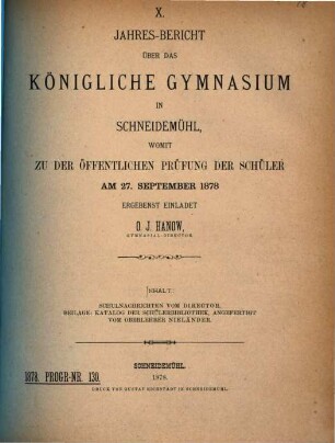 Jahresbericht : Ostern .... 1877/78