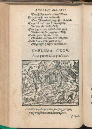 Emblema CXXV. Alius peccat, alius plectitur.