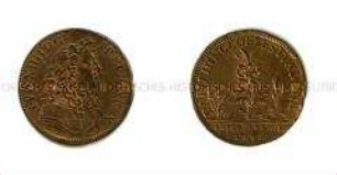 Französischer Rechenpfennig mit König Ludwig XIV. (lateinisch, französisch)