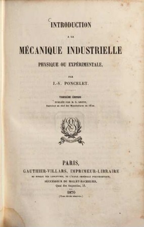 Introduction a la mécanique industrielle physique on expérimentale