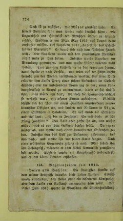 123. Begebenheiten seit 1815