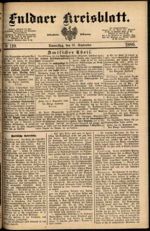 Ausgabe vom Donnerstag, den 16. September 1886.