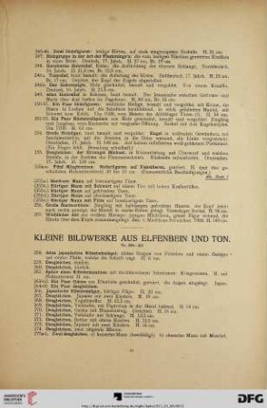 Kleine Bildwerke aus Elfenbein und Ton (Nr. 258-301)