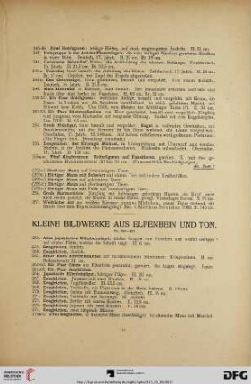 Kleine Bildwerke aus Elfenbein und Ton (Nr. 258-301)