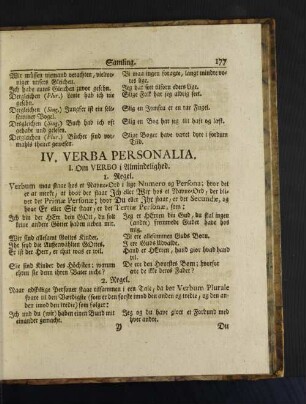 IV. Verba Personalia.