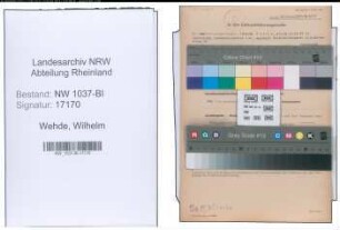 Entnazifizierung Wilhelm Wehde , geb. 20.10.1877 (Postbeamter)