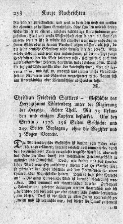Geschichte des Herzogthums Würtenberg unter der Regierung der Herzogen. T.8.