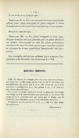 Questions proposées.