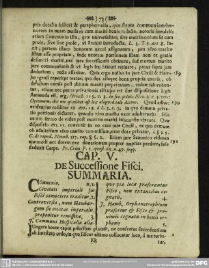 Cap. V. De Successione Fisci