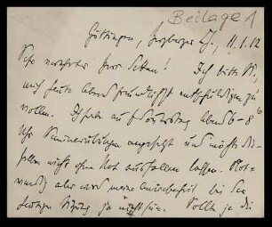 Beil.: Brief von Heinrich Maier an Edward Schröder, Göttingen, 11.1.1912