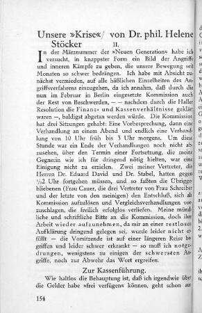 Unsere "Krise"/ von Dr. phil. Helene Stöcker II.