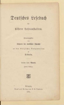 Teil 3 = Quarta, [Schülerband]: [Teil 3 = Quarta, [Schülerband]]